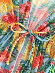 Girl's Tropical Plant Print Tankini Swimsuit & Cover Up