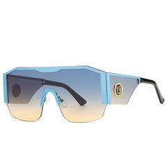 Oversized Square Sunglasses Big Frame One Piece Lens Gradient UV400