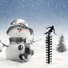 Courtyard Metal Snow Gauge Iron Snowfall Measuring Rod Christmas Gift