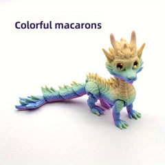 3D Printed Mini Dragon Statue with Realistic Eyes and Flexible Joints