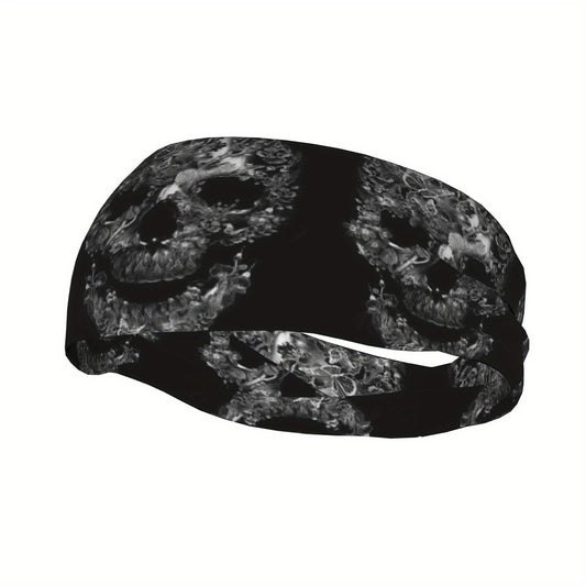 Scary Skull Sports Headband Sweat Wicking Stretchy & Breathable Polyester