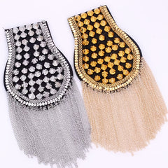 Riveted Suit Epaulette Chain Punk Fringe Costume Accessories