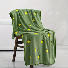 Fruit Embroidered Bath Towel Coral Velvet Soft Absorbent Bathroom Supplies