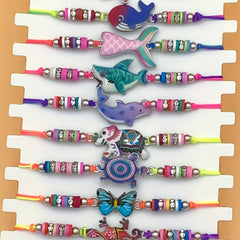 12pcs Kids Cartoon Clay Braided Bracelets