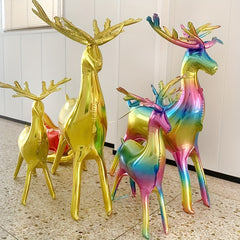 Christmas 3D Golden Deer Balloon Standing Elk Shape Aluminum Foil Balloon