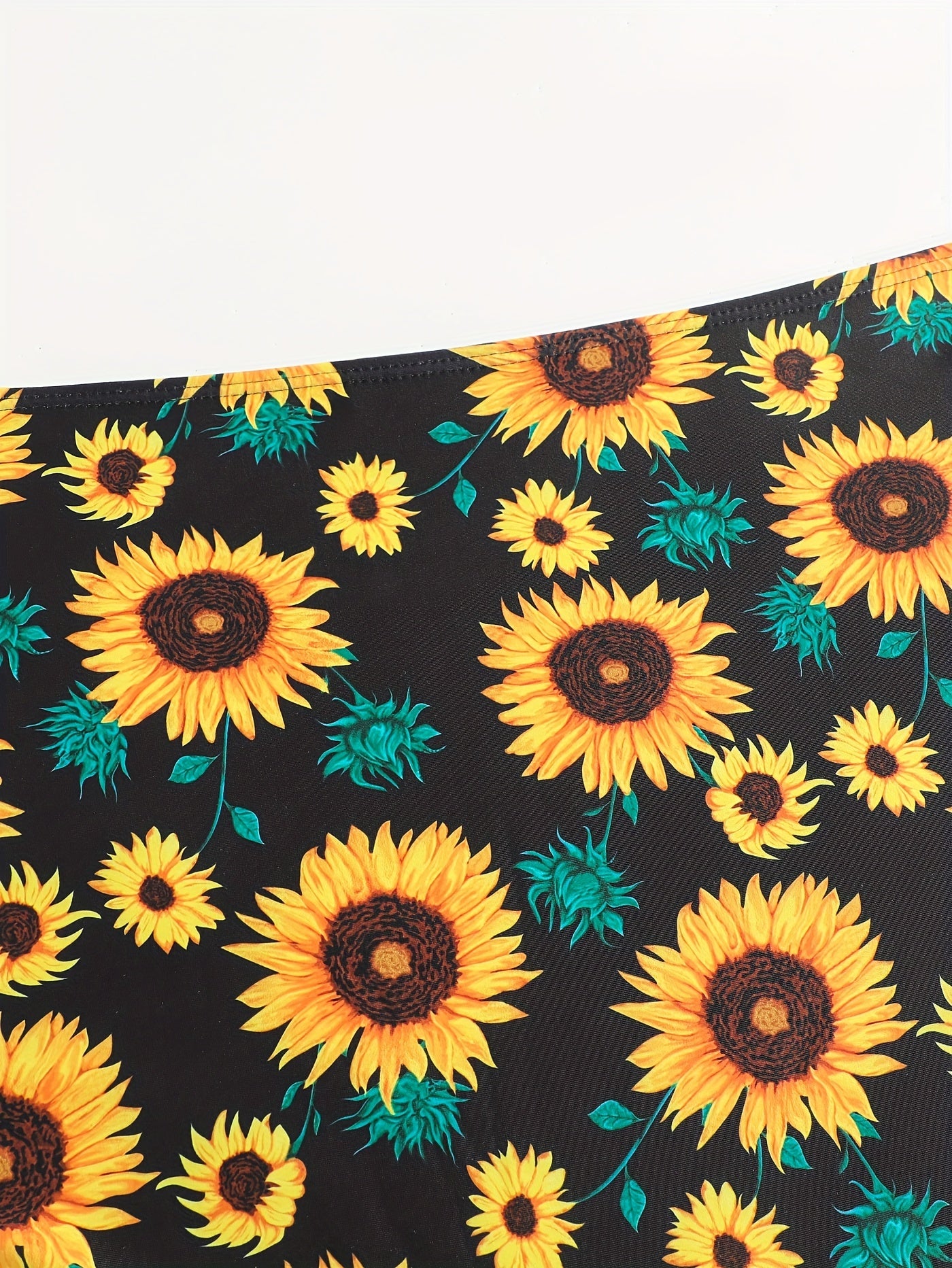 Sunflower Ruched High Waisted Bikini Bottoms