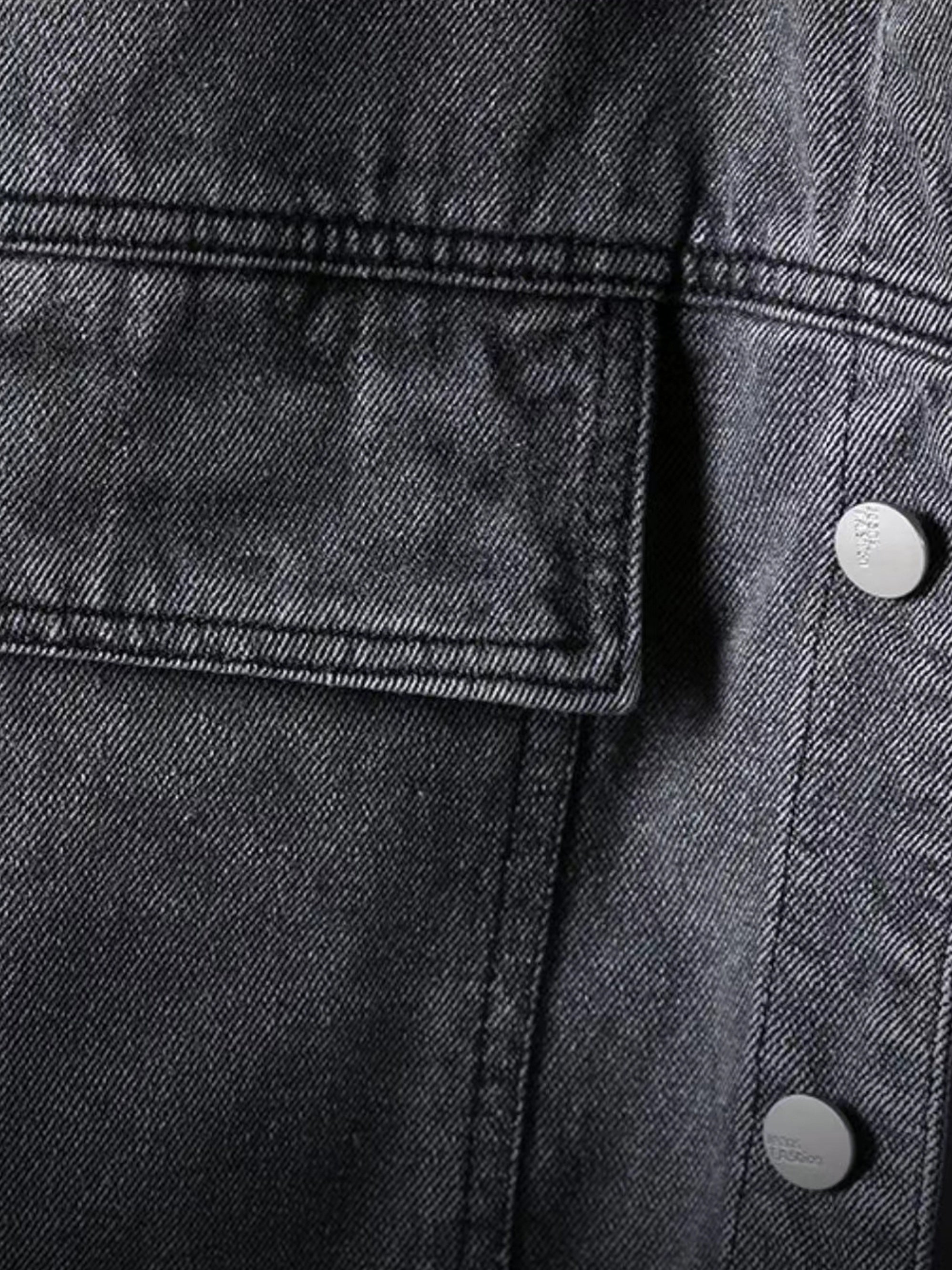 Men's Dark Grey Denim Vest With Hood