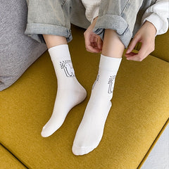3 Pairs Alpaca Print Socks Women's Stockings