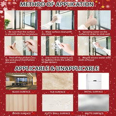 6pcs Christmas Window Sticker Dwarfs Snowflake Wall Stickers