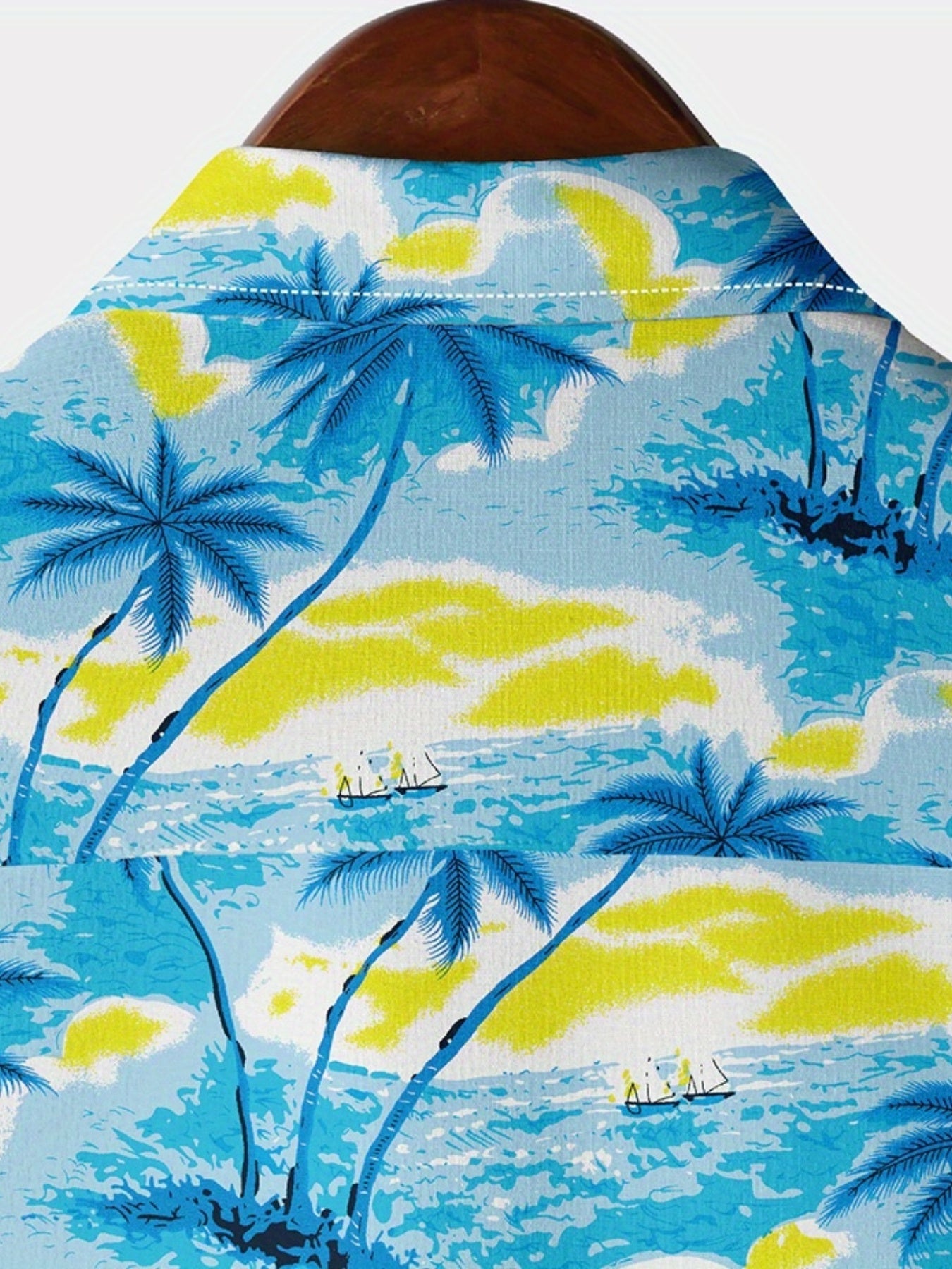 Coconut Palm Hawaiian Shirt Men's Summer Beach Vacation Button Up Shirt