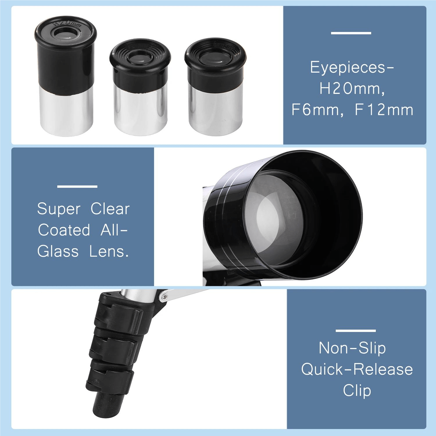 70mm High Power Telescope with Tripod Stand - Ideal for Stargazing Moon V