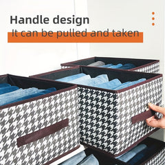 Houndstooth Clothes Storage Box Foldable Large Capacity Household