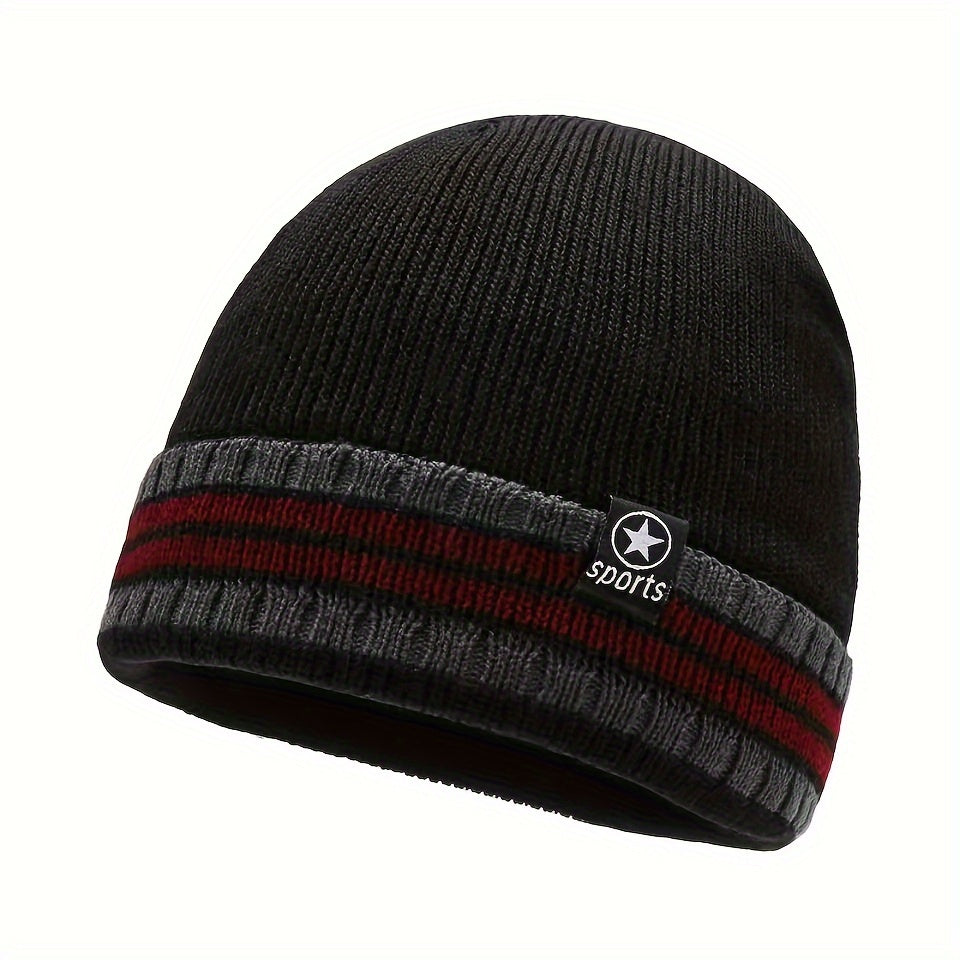 Men's Coldproof Windproof Fleece Knitted Beanie Hat