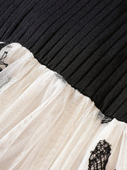 Girls Mesh Butterfly Embroidery Long Sleeve Dress