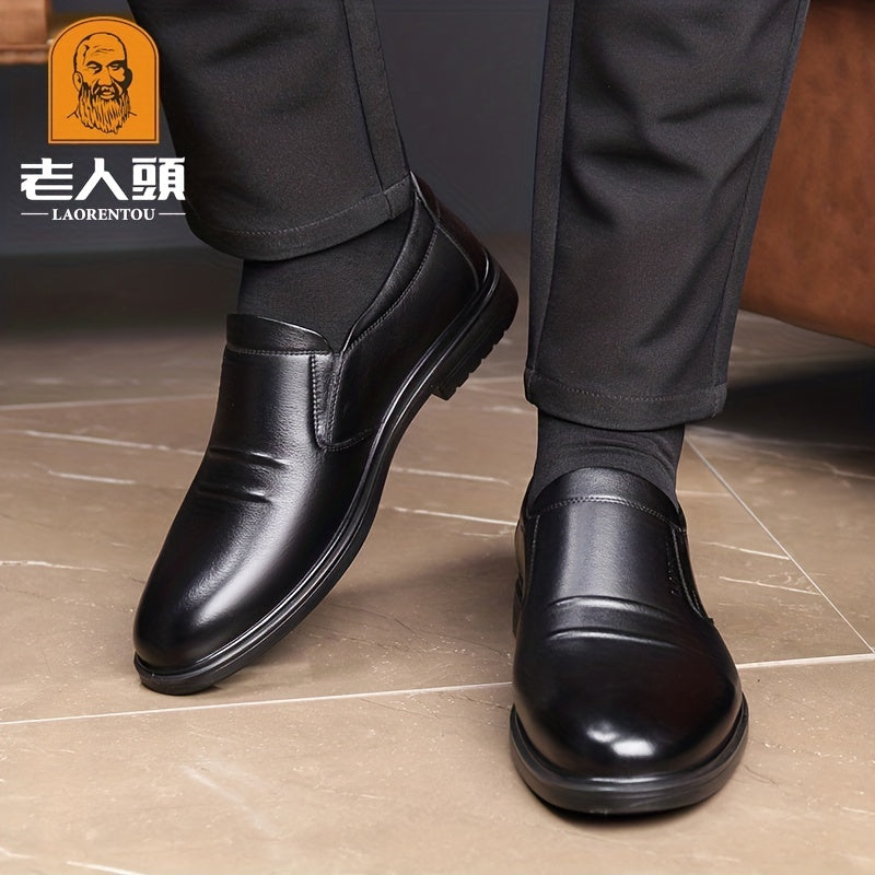 Men's Breathable Leather Dress Shoes Slip On Formal Shoes