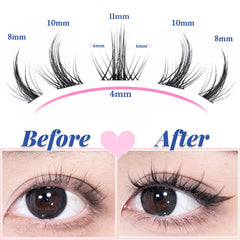 Natural Look 3D Cosplay False Eyelashes Reusable Cluster Extensions