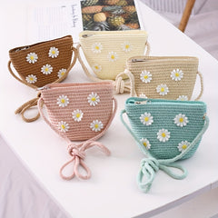 Flower Braided Crossbody Bag for Girls