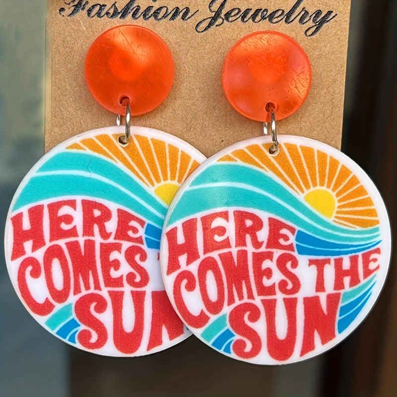 Colorful Pattern Acrylic Earrings for Summer - Gift for Family and Friends