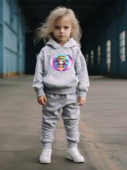 OERYUI Girls Boys 2pcs Cartoon Hoodies Pants Set Spring Fall Sports