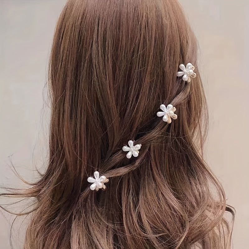 3pcs Mini Pearl Hair Clips Pearl Hair Claw Decorative Accessories