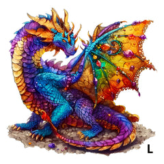 Gemstone Dragon Wooden Puzzle Irregular Animal Shape Jigsaw Game