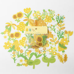 40pcs PET Flowers Waterproof Stickers DIY Decoration Scrapbook Skateboard Phone