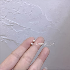 3 Pairs Kids S925 Silver Bean Shaped Stud Earrings Girls