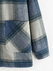 Plaid Jacket Lapel Casual Long Sleeve Loose Outerwear Women's Clothing