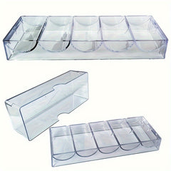 Transparent Poker Piece Storage Box Round Shape Organizer Case
