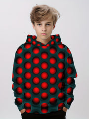 Boys 3D Print Pullover Hooded Sweatshirt For Spring Fall Kids Hoodie Tops