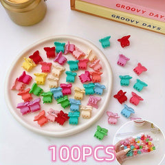 100pcs Baby Girls Hair Accessories Colorful Crown Flower Wing Hairpins