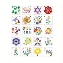 20pcs Reusable Flower Art Stencils DIY Sunflower Paint Template for Wood Glass