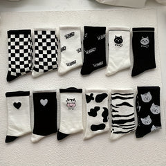 10 Pairs Cartoon Print Socks Women's Stockings