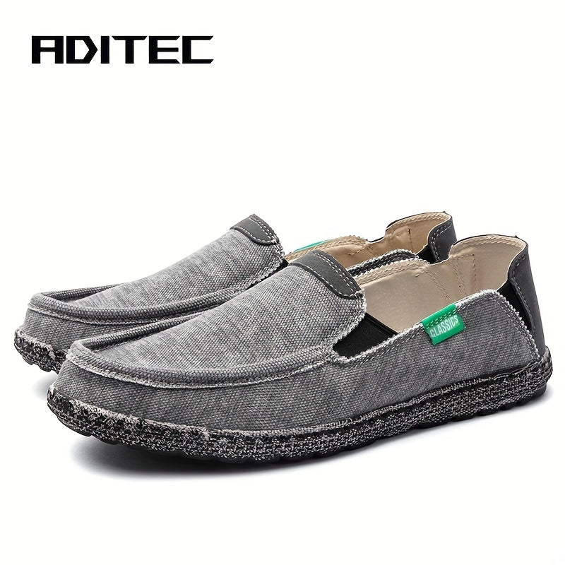 Men's Denim Slip On Loafers Flat Shoes