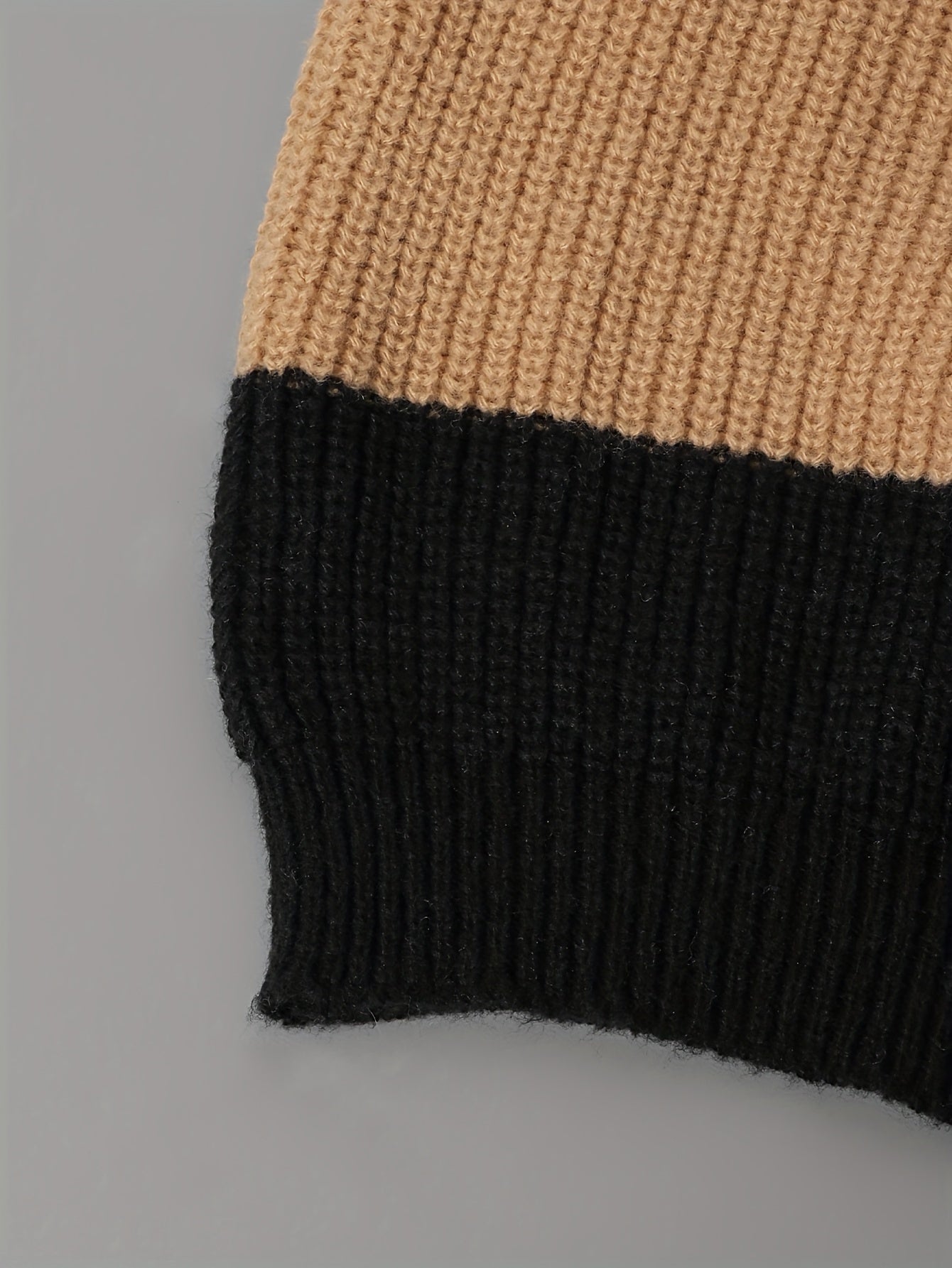 Casual Colorblock Sweater Round Neck Pullover Jumper