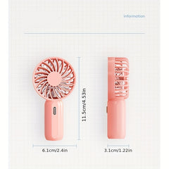 Mini Pocket USB Rechargeable Handheld Fan Compact Outdoor Activity