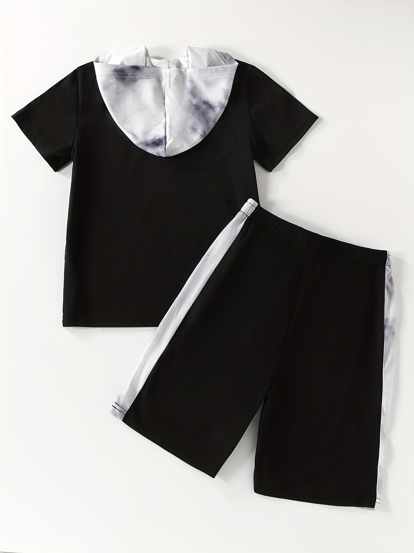 Boys Hooded T Shirt & Sport Shorts Set for Summer