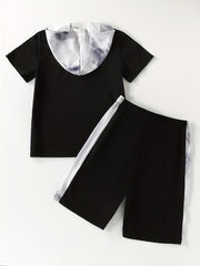 Boys Hooded T Shirt & Sport Shorts Set for Summer