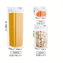 3pcs Food Storage Container Set With Seal Lid Stackable Organizer