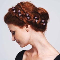 12pcs Rhinestone Hair Claw Clips Mini Crystal Hair Clips For Little Girls