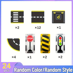 Road Train Track Magnetic Tile Building Blocks City Traffic Toy