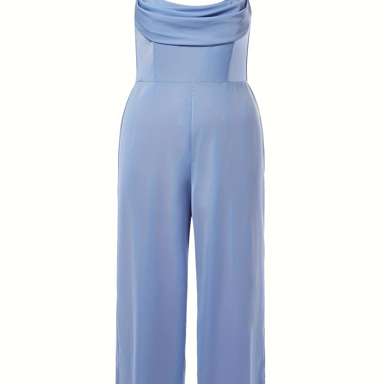 Solid Cowl Collar Wide Leg Cami Jumpsuit