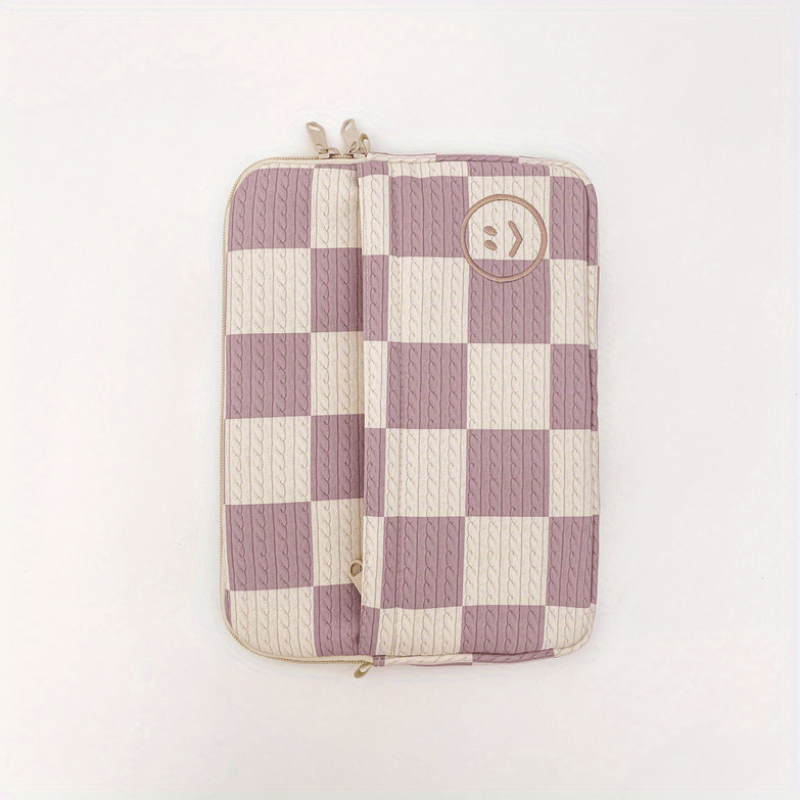 Plaid Pattern Sling Bag Waterproof Laptop Notebook Bag 33.02cm Laptop