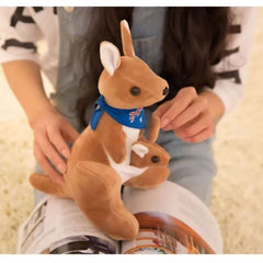 Kangaroo Plush Toy Doll Soft Stuffed Animal with Bandanna Mixed Colors