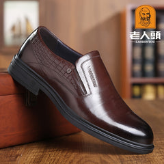 LAORENTOU Men's Leather Slip On Dress Shoes