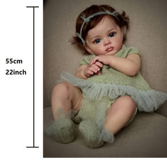 22in Reborn Baby Doll Soft Silicone Lifelike Toy For Birthday Christmas