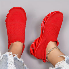 Women's Solid Running Shoes Shock Absorption Sneakers
