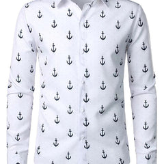Floral Print Men Long Sleeve Casual Blouse