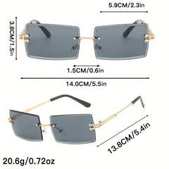 Rimless Sunglasses Gradient UV400 Sun Shades With Case