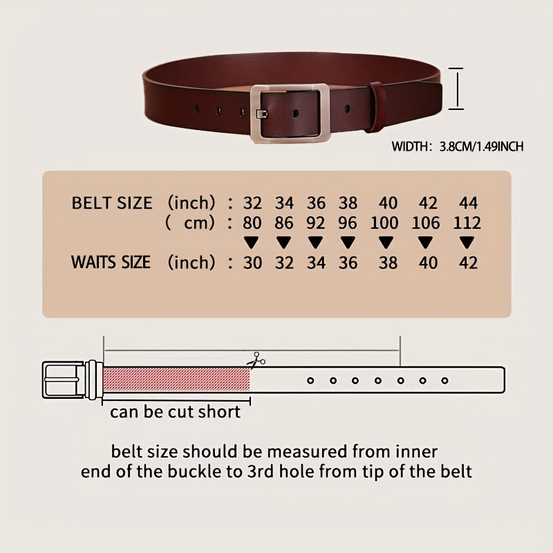 Men's Leather Business Casual Belt Classic Pants With Pin Buckle